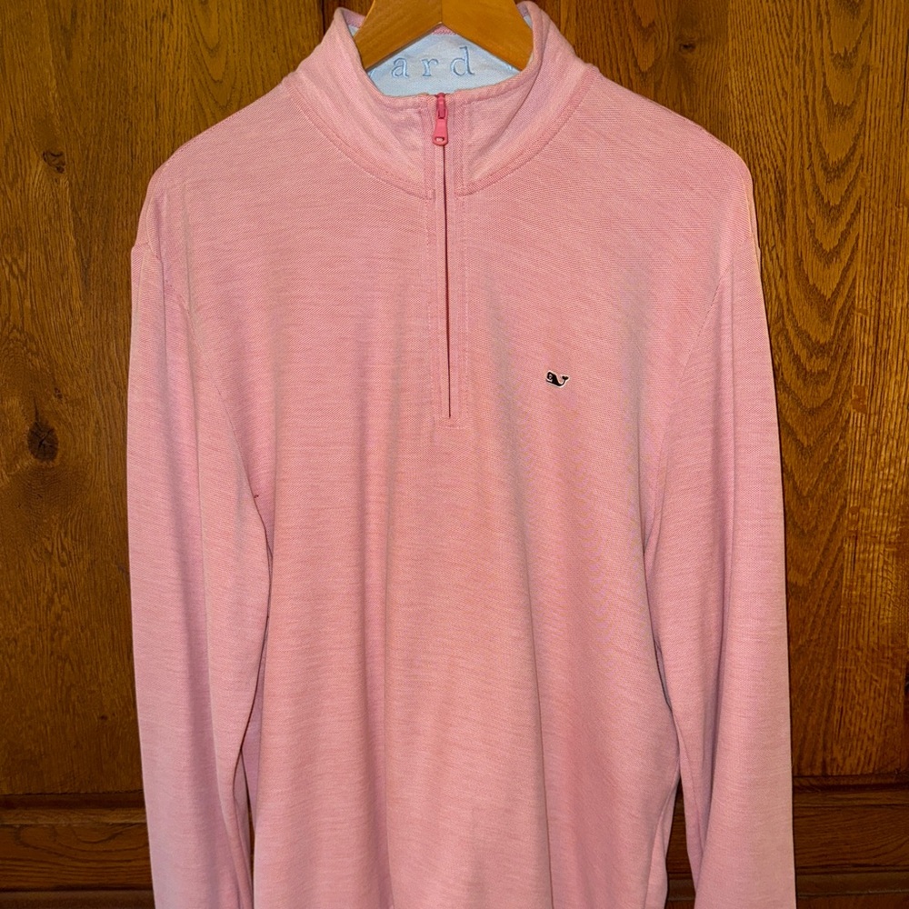Vineyard Vines 1/4 Zip Pink Long Sleeve Pullover